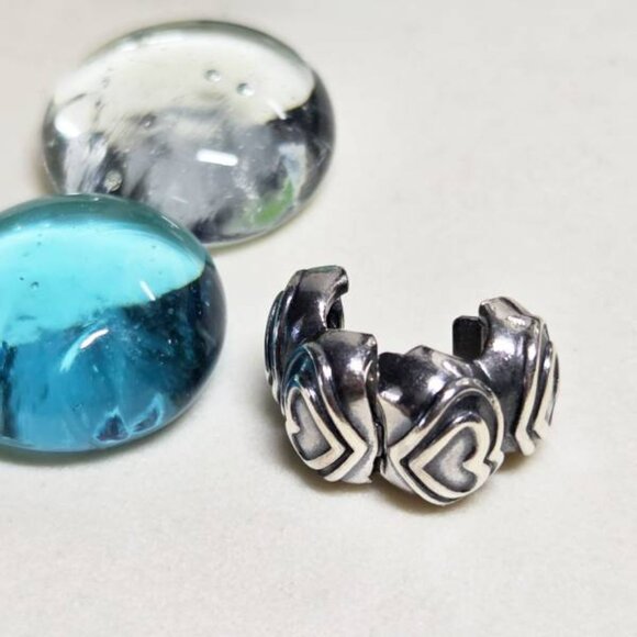 Authentic Pandora Sterling Silver Clip Double Heart You're In My Heart Clip - Picture 4 of 4